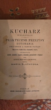 Książka 1904 rok  Kucharz wielkopolski 