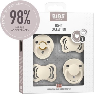 BIBS Smoczek 4-pak bez BPA 0m+ do 6mcy NOWY Ivory