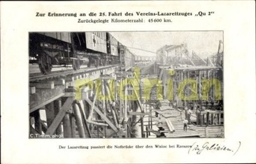 RZESZÓW Zniszczony most pociąg sanitarny 1916