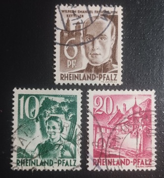 FR.Zone-Rheinland-Pfalz: 1948/49r. Mi 17;37;38.kas