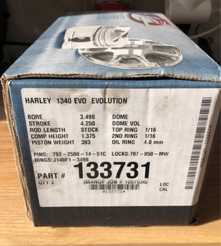 Harley EVO 1340 JE Tłoki z pierścieniami 
