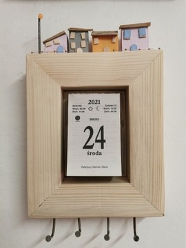 Kalendarz wieszak na klucze ~ drewno ~ woodart