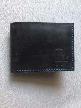 Męski portfel kieszonkowy ze skóry w kolorze brązo