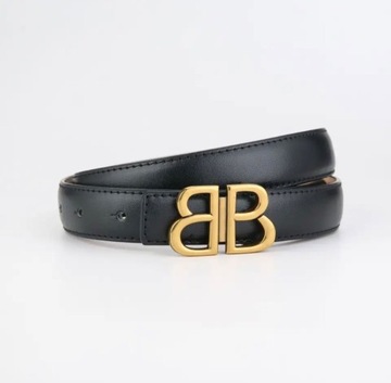 BALENCIAGA pasek damski BB Logo klamra !! 