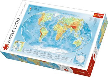 Trefl, puzzle Mapa fizyczna świata 1000