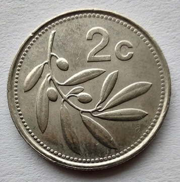 MALTA 2 Cents 1991 okołoMENNICZA