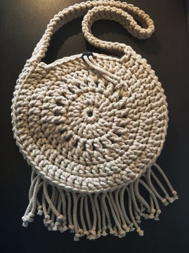 Torba mandala ze sznurka z suwakiem i podszewką