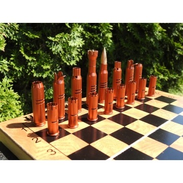 Komplet figur i pionków szachowych z metalu