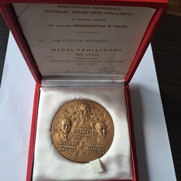 Medal 160 lecie Powołania Jeneralnej dyrekcji dróg i mostów PRL