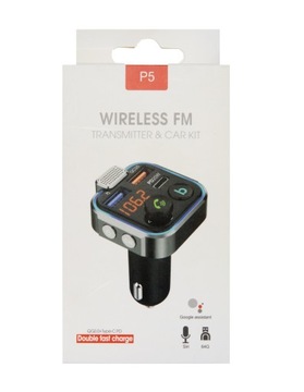 Transmiter Bluetooth FM szybka ładowarka 2xUSB +USB C
