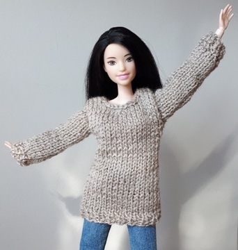 Sweterek dla lalek Barbie błyszczący | ubranko