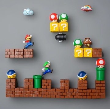 mocne magnesy na lodówkę Mario Bros 3d na prezent