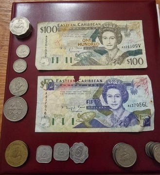 Banknoty 100$ i 50$ Wschodnie Karaiby. Rzadkie