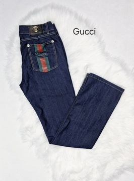 Jeansy damskie Gucci  30/34, granatowe, proste