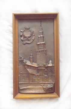 miedziany obraz Częstochowa, vintage miedzioryt Jasna Góra