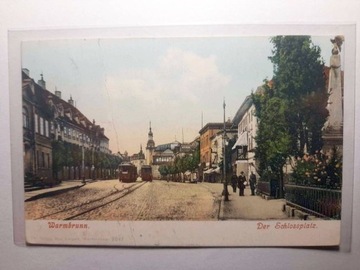 CIEPLICE ZDRÓJ Warmbrunn Schlossplatz tramwaj 1907