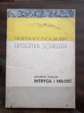 Schiller INTRYGA I MIŁOŚĆ program teatralny  1959