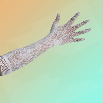 Długie seksowne elastyczne rękawiczki białe
