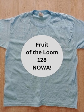 T-shirt koszulka jasnoniebieska Fruit of the Loom 128 nowa