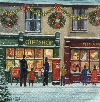 Serwetka decoupage ŚWIĘTA Gift Shop 33x33 cm 1szt