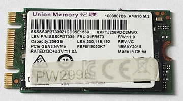 Dysk SSD 256GB NVME GEN 3 Union Memory