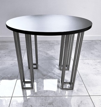 OD RĘKI stolik nóżki metalowe srebrne czarny 60x60