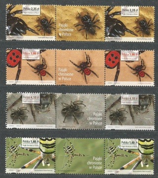 Polska fi 4504-4507 mostki pająki**czyste