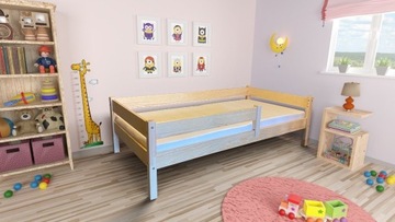 Łóżko dziecięce 160x80 naturalne drewniane łóżka 