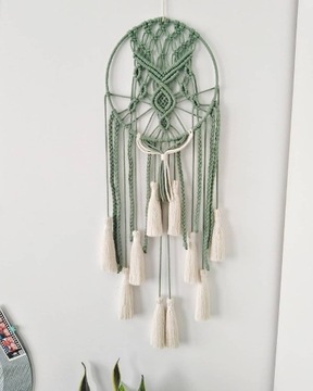 MAKRAMA ŁAPACZ SNÓW DREAMCATCHER HANDMADE 