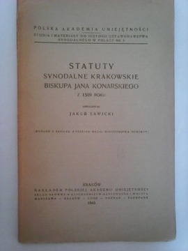 STATUTY SYNODALNE  BISKUPA KONARSKIEGO Z 1509