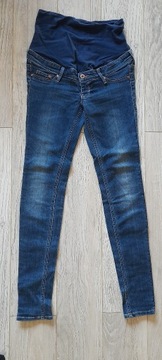 Jeansowe spodnie ciążowe H&M rozmiar 34