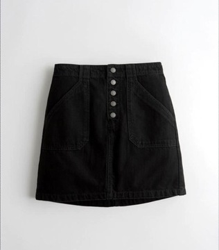 HOLLISTER nowa czarna mini jeansowa spódnica 25 XS