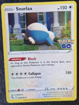 Karta Pokemon GO (055/078) Snorlax Holo 