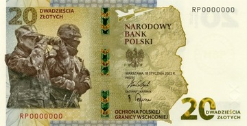 NR 283X - Banknot 20zł Ochrona polskiej granicy