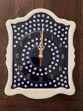 Zegar ścienny ceramika bolesławiecka