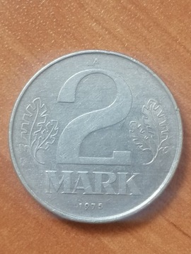 moneta 2 marki NRD, DDR rok 1975