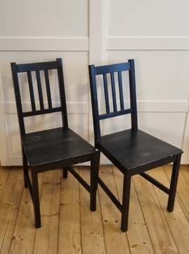 Krzesła Ikea Stefan sosnowe czarna bejca