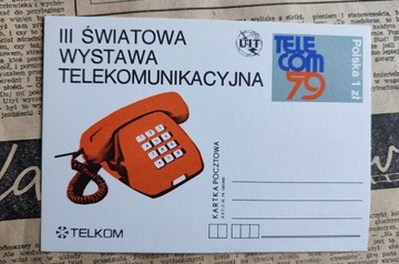 Pocztówka PRL telefon 1979 telekomunikacja karta