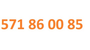 571 86 00 85 ZŁOTY NUMER ORANGE