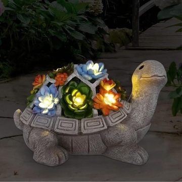 Zasilana energią słoneczną figurka żółwia