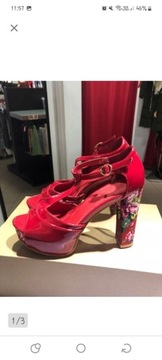 Buty damskie sandaly koturn 38