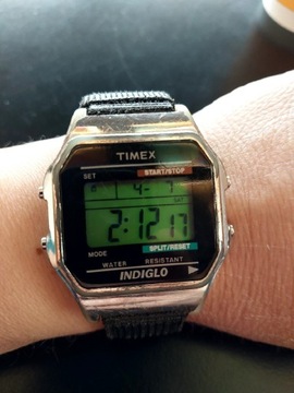 Timex zegarek elektroniczny parciany czarny pasek 