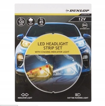 Reflektor samochodowy LED z kierunkowskazem Dunlop