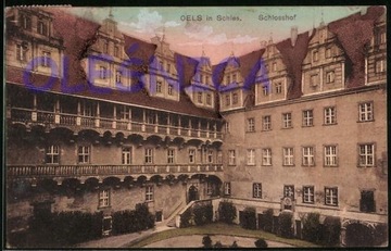 OLEŚNICA Oels Schloss zamek Schlosshof 1913