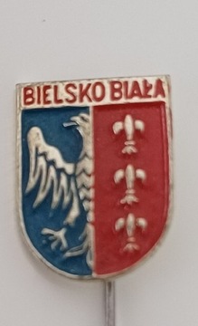 Stara przypinka PRL metalowy znaczek Bielsko Biała
