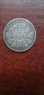 Moneta 1 Mark  Deutsches  Reichz 1910r .