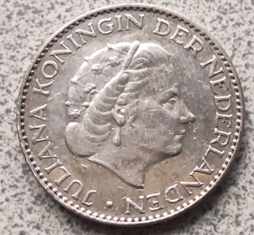 Holandia 1 Gulden 1957r. srebro