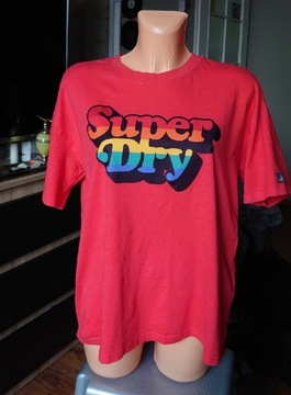 T-shirt damski Superdry 38 z nadrukiem czerwony