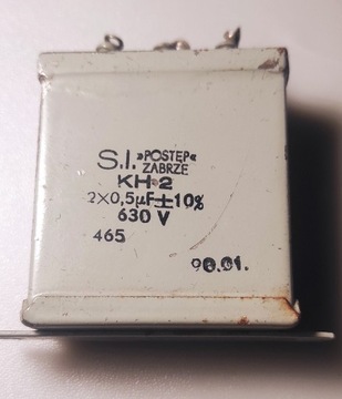 Kondensator kh-2 S.I. postęp Zabrze 2x 0,5uF 630V 