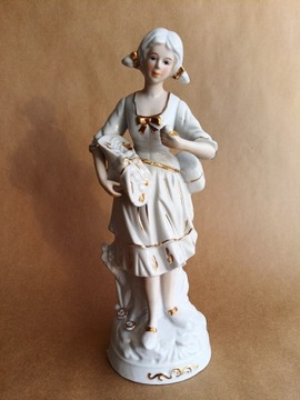 Duża, porcelanowa figurka dziewczyny